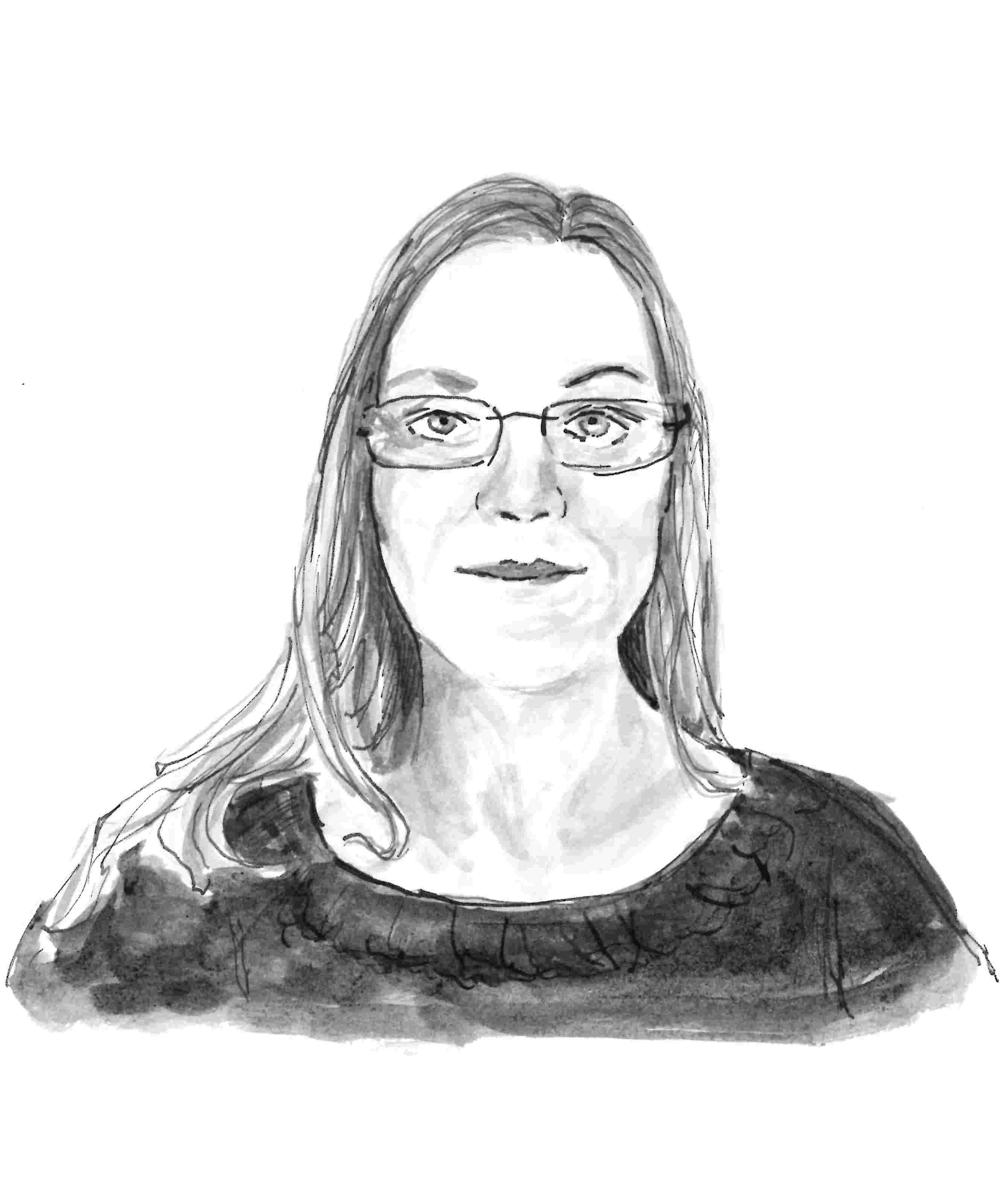 Porträtzeichnung Katja Hoffmann